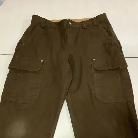 Duluth Trading Co Cargo Canvas Work Pants Brown Size 38x30 - Picture 3 of 9